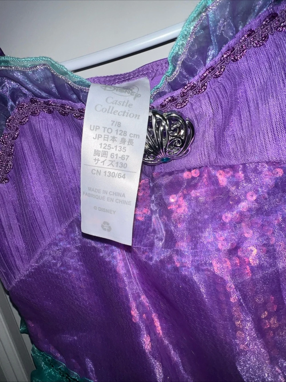 Disney castle collection Ariel the little mermaid dress costume girls 7/8 - Picture 6 of 9